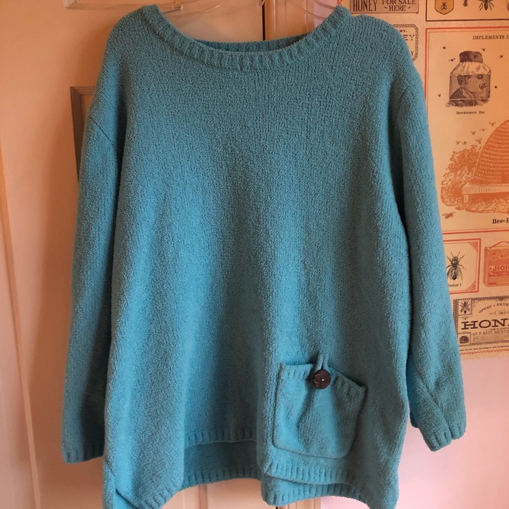 blue fleece pullover